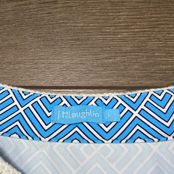 J. McLaughlin Ginny Dress Neo Diamond Quilt Crochet Sleeveless Blue Size Large - Picture 11 of 12